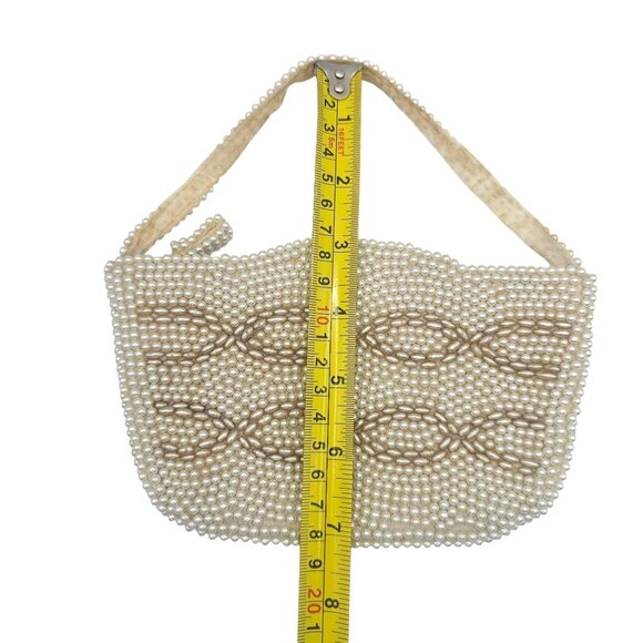 Vintage La Regale Pearl Beaded Mini Purse Japan Evening Bag Wedding - Picture 6 of 14